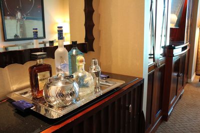 Beverage selection within a hotel room